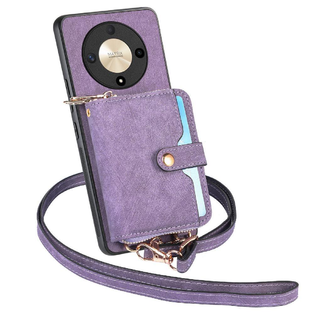 Case For Honor X9B Stand 7 Card Slots Zipper Closure Premium Leather