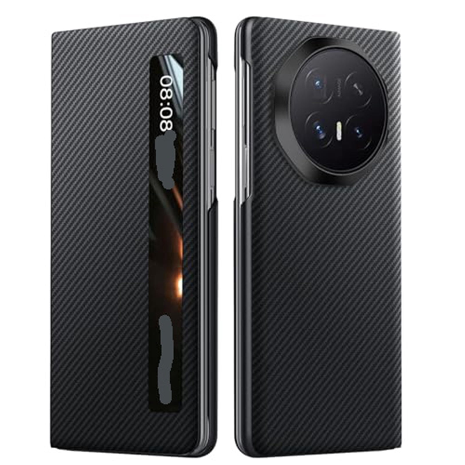 Case For Huawei Honor Magic V6, Genuine Leather Cover With Smart View Window Folio Anti-Fingerprint Camera Protective Shell