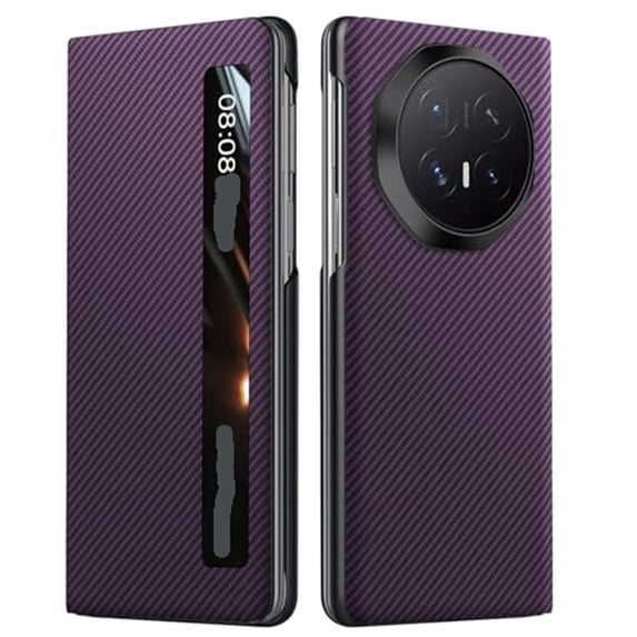 Case For Huawei Honor Magic V6, Genuine Leather Cover With Smart View Window Folio Anti-Fingerprint Camera Protective Shell