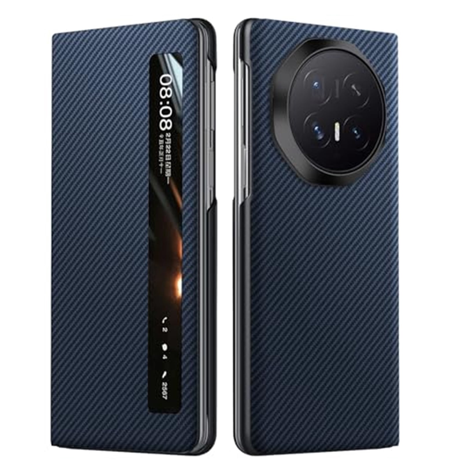 Case For Huawei Honor Magic V6, Genuine Leather Cover With Smart View Window Folio Anti-Fingerprint Camera Protective Shell