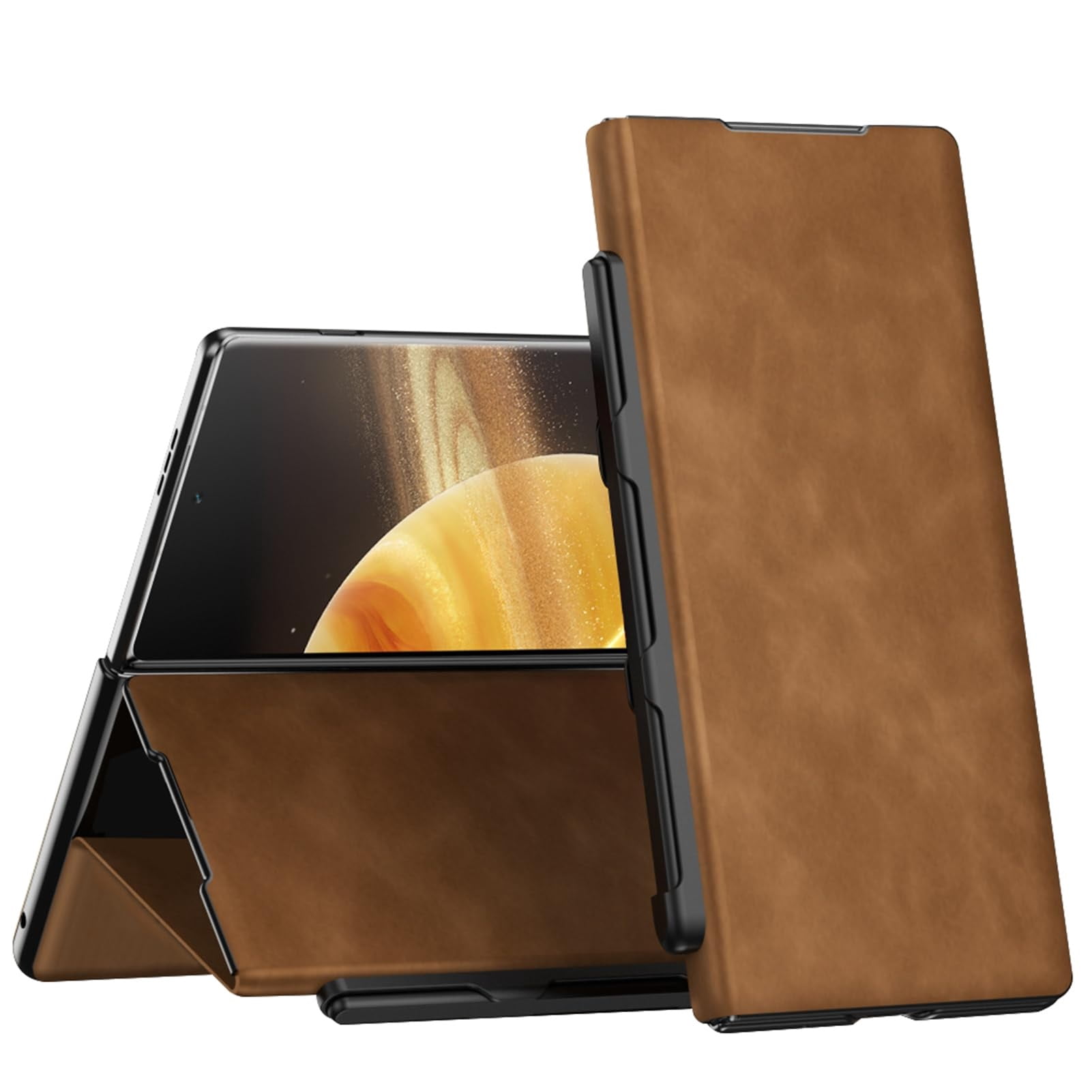 Case For Huawei Honor Magic V6, PU Leather Shell With Non-Slip Pen Bag Screen Protector Holder Cover