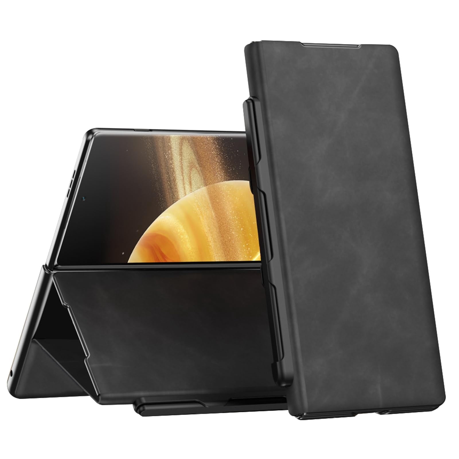 Case For Huawei Honor Magic V6, PU Leather Shell With Non-Slip Pen Bag Screen Protector Holder Cover