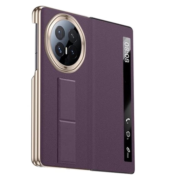 Case For Huawei Honor Magic V6, PU Leather Shell With Scratch-Resistant Smart View Window Folio Wristlet Holder Cover