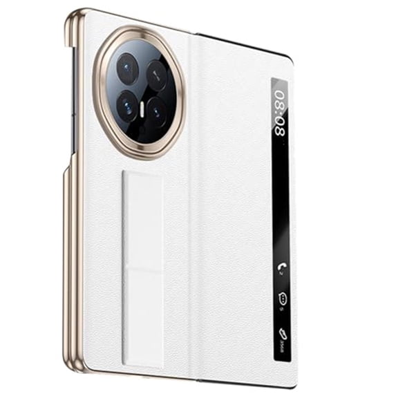 Case For Huawei Honor Magic V6, PU Leather Shell With Scratch-Resistant Smart View Window Folio Wristlet Holder Cover