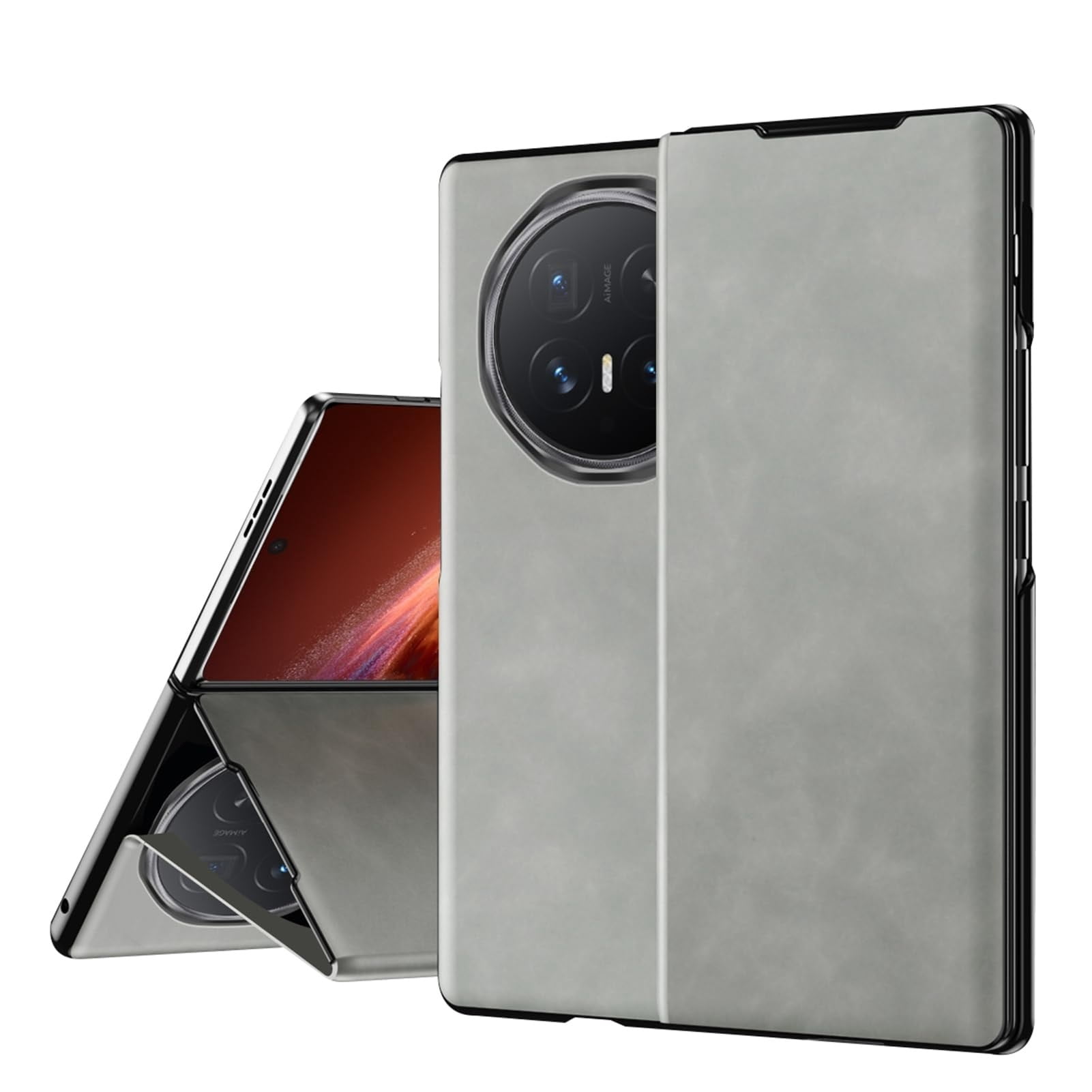Case For Huawei Honor Magic V6, Super Slim Shell With Scratch-Resistant Soft Silicone Screen Protector Kickstand Cover