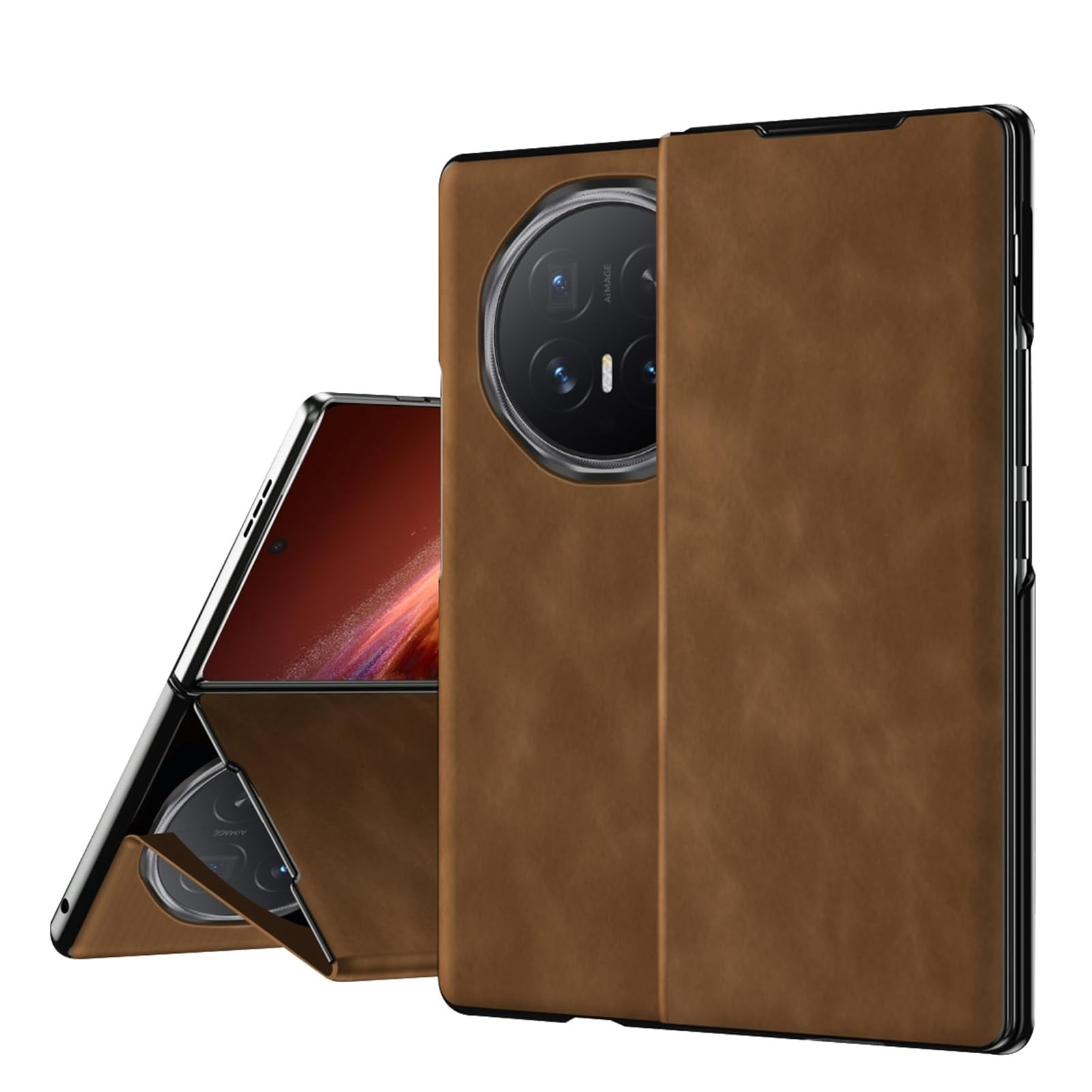 Case For Huawei Honor Magic V6, Super Slim Shell With Scratch-Resistant Soft Silicone Screen Protector Kickstand Cover