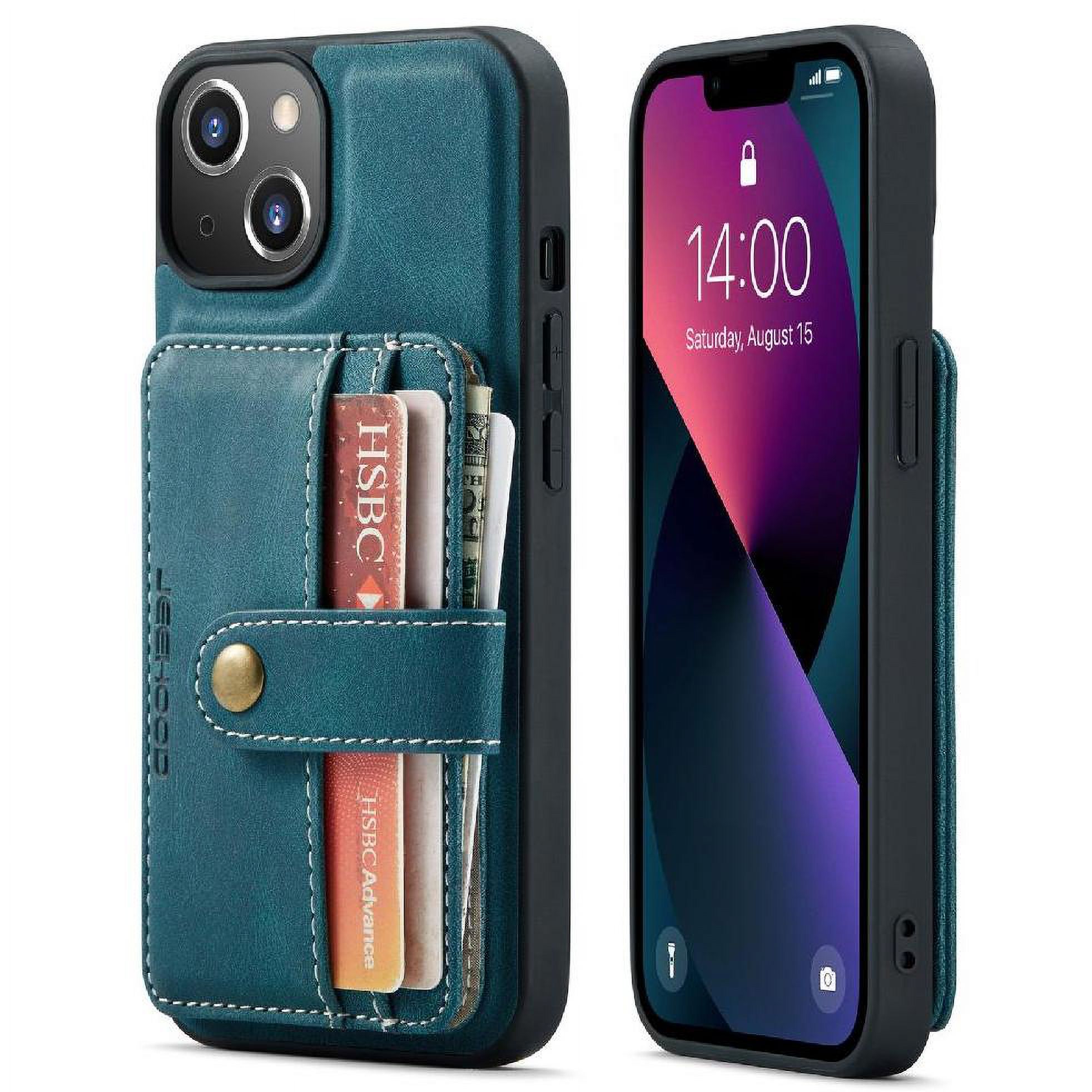 Case For IPhone 13 Mini RFID Blocking Wallet Magnetic Wireless Charging ...