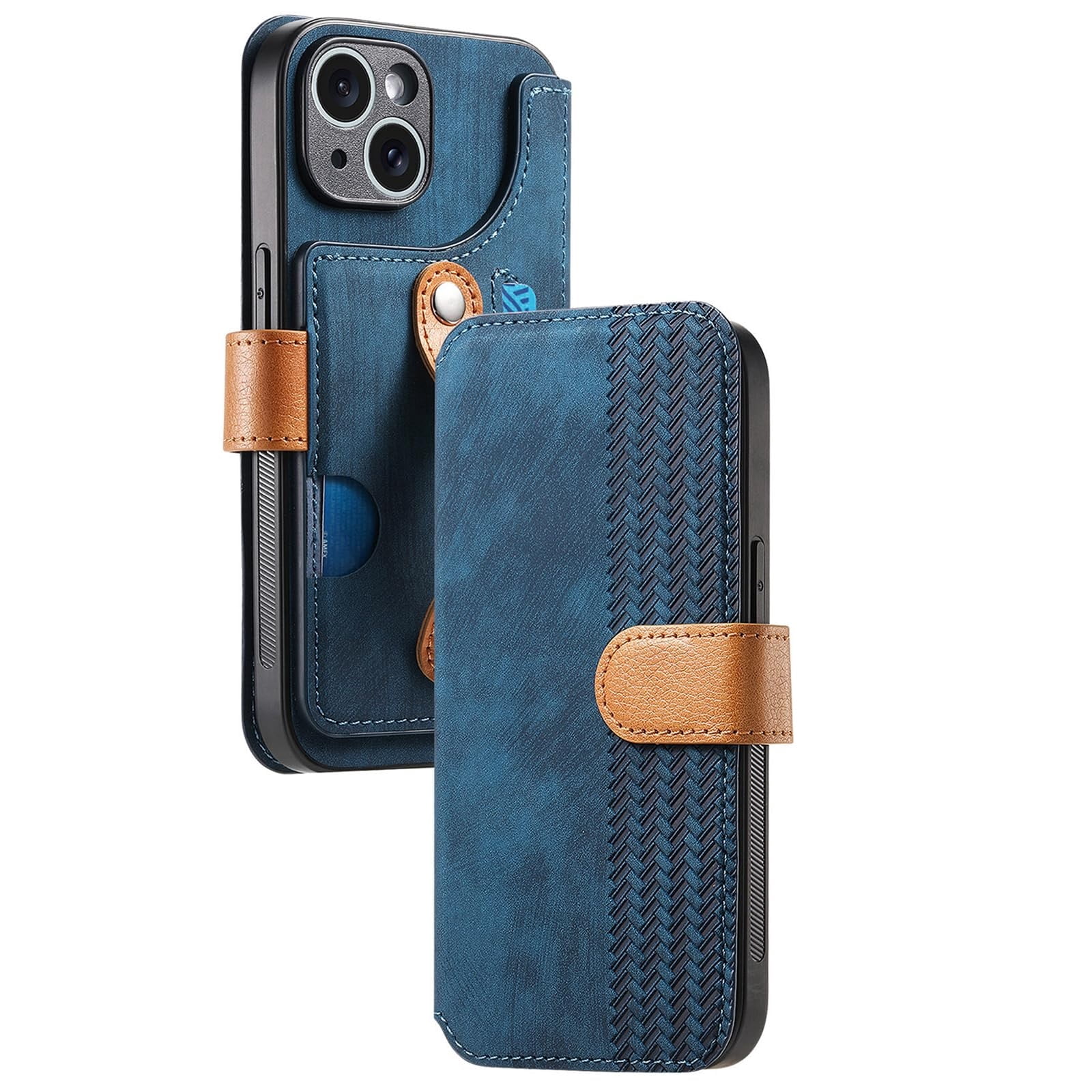 Case For IPhone 16/16 Plus/16 Pro/16 Pro Max, Flip Wallet Phone Case RFID Blocking Card Slot Cover Wrist Strap Anti-drop Leather Shell