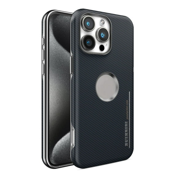 Case For IPhone 16/16 Plus/16 Pro/16 Pro Max, Slim Wireless Charging Leather Cover Lightweight Shockproof Shell Carbon Fiber Electroplated Case