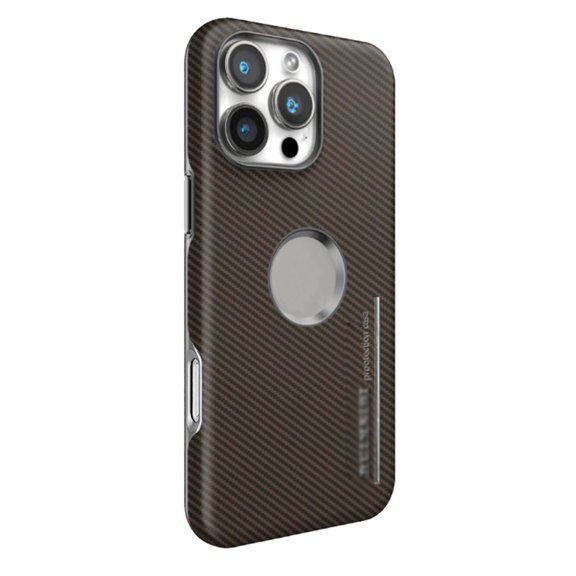 Case For IPhone 16/16 Plus/16 Pro/16 Pro Max, Slim Wireless Charging Leather Cover Lightweight Shockproof Shell Carbon Fiber Electroplated Case