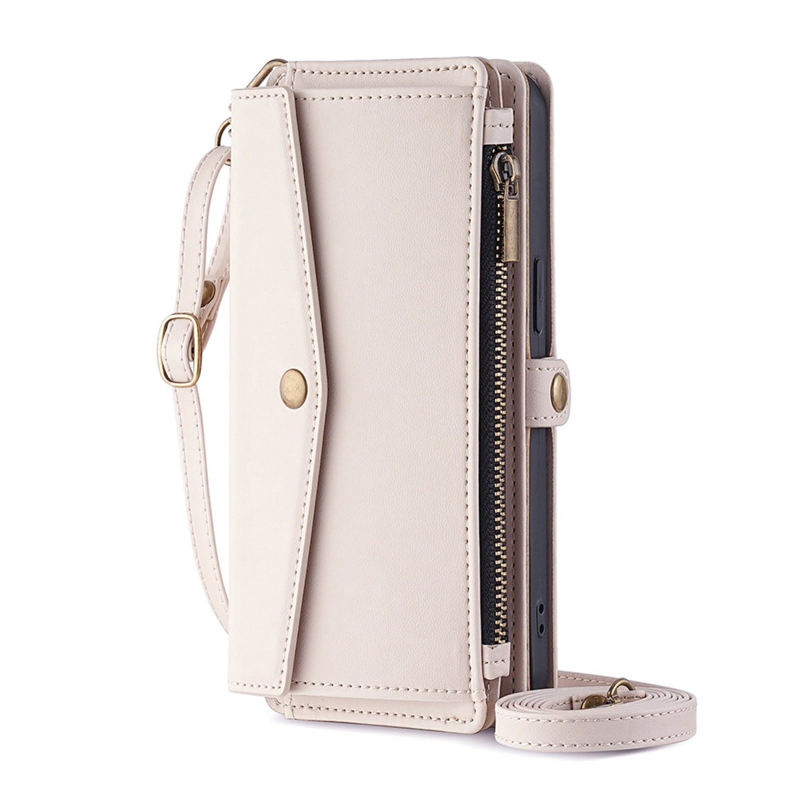 Case For IPhone 16/16 Pro/16 Plus/16 Pro Max, Leather Flip Card Holding Cover Portable Crossbody Strap Cell Phone Case