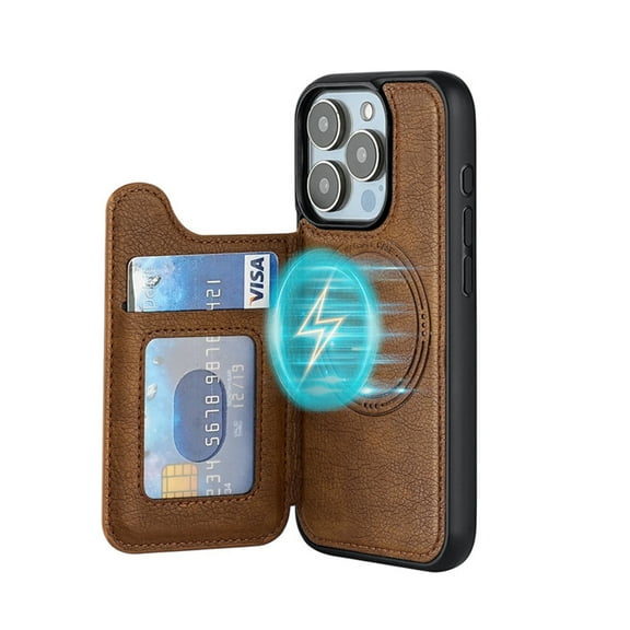 Case For IPhone 16/16 Pro/16 Plus/16 Pro Max, Magnetic Leather Flip Cover Cards Wallet Phone Cases