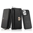 thumbnail image 1 of Case For IPhone 16/16 Pro/16 Pro Max/16 Plus, Magnetic Flip Zipper Wallet Phone Case RFID Protective Dropproof CoverCard Holder Shoulder Strap Shell, 1 of 5