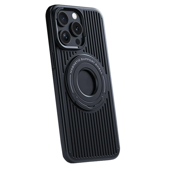 Case For IPhone 16/16 Pro/16 Pro Max/16 Plus, Slim Wireless Charging Case Heat Dissipation Hollowing Shell Magnetic Stand Drop-proof Cover