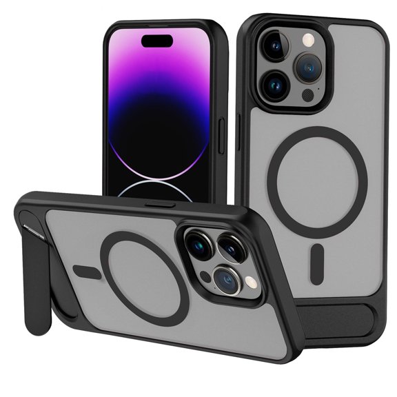 Case For IPhone 16/16 Pro/16 Pro Max, Slim Drop Cover Hidden Stand Magnetic Case Shockproof Transparent Matte Case