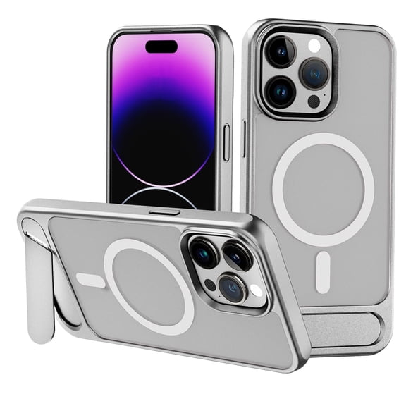 Case For IPhone 16/16 Pro/16 Pro Max, Slim Drop Cover Hidden Stand Magnetic Case Shockproof Transparent Matte Case
