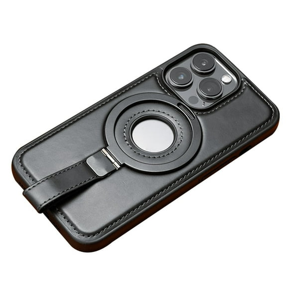 Case For IPhone 16/16 Pro Max/16 Pro/16 Plus, Rotating Stand Leather Phone Case Soft Slim Shockproof Cover Anti-fingerprint Lanyard Shell