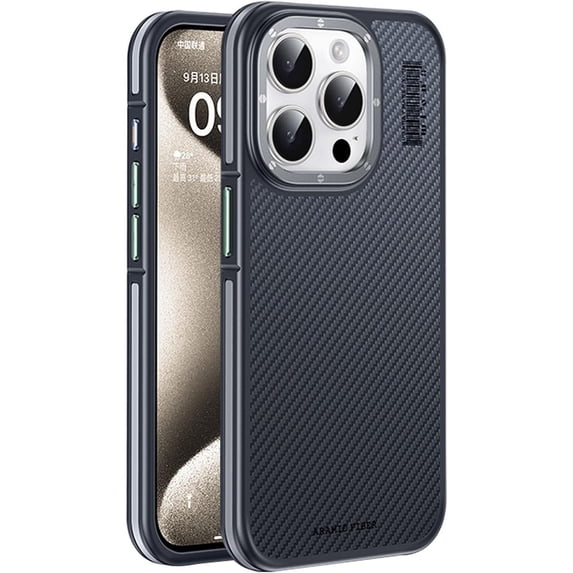Case For IPhone 16 Pro Max/16 Pro/16/16 Plus, Wireless Charging Fiber Cover Military-Grade Slim Shell Resisting Scratches Camera Lens Protector Case
