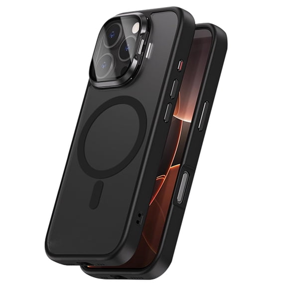 Case For IPhone 16 Pro Max/16 Pro/16, Magnetic Frosted Not Yellowing Case Full Wrap Lens Stand Cover Wireless Charging Drop-proof Shell