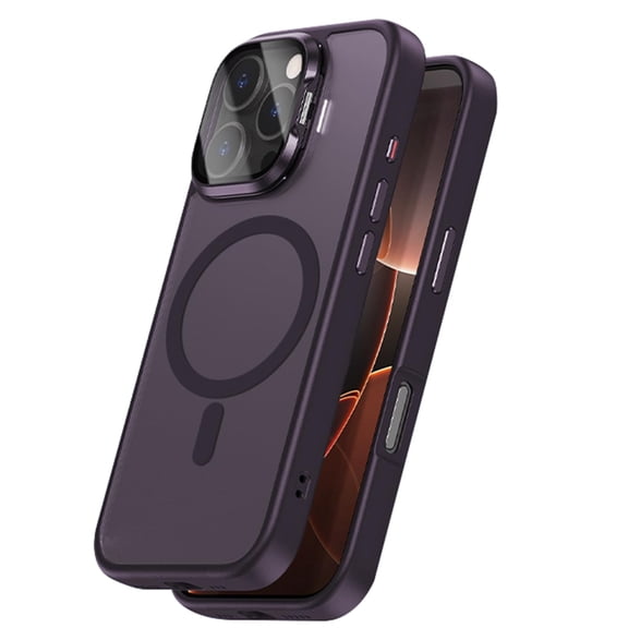 Case For IPhone 16 Pro Max/16 Pro/16, Magnetic Frosted Not Yellowing Case Full Wrap Lens Stand Cover Wireless Charging Drop-proof Shell
