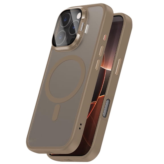 Case For IPhone 16 Pro Max/16 Pro/16, Magnetic Frosted Not Yellowing Case Full Wrap Lens Stand Cover Wireless Charging Drop-proof Shell
