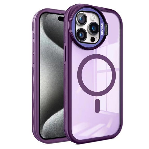 Case For IPhone 16 Pro Max/16 Pro/16 Plus/16, Drop-proof Wireless Charging Shell Flip Camera Stand Slim Cover Transparent Not Yellowing Case