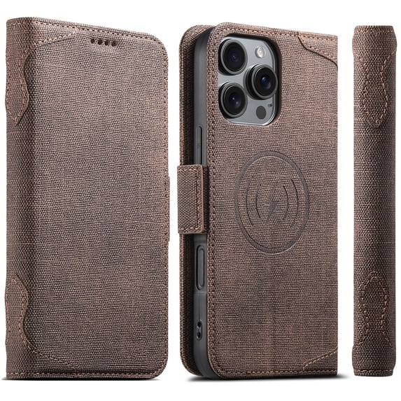 Case For IPhone 16 Pro Max/16 Pro/16 Plus/16, Magnetic Closure Shell PU Leather Cover Flip Card Slots Case