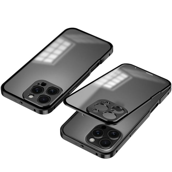 Case For IPhone 16 Pro Max/16 Pro, Metal Magnetic Lock Phone Cover Slim Shockproof Case Clear Frosted Not Yellowing Shell