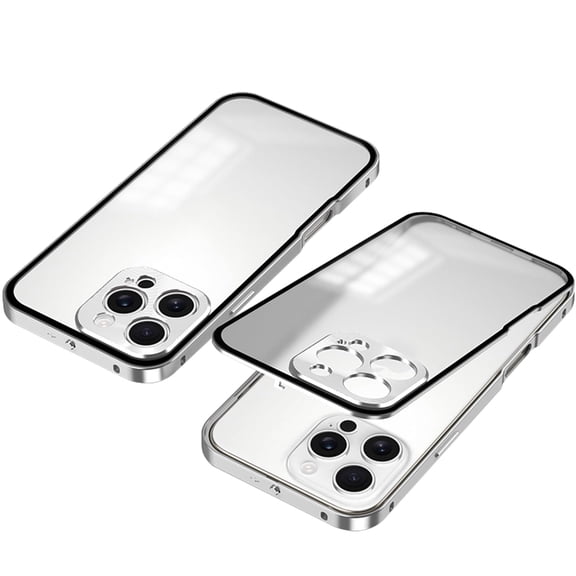 Case For IPhone 16 Pro Max/16 Pro, Metal Magnetic Lock Phone Cover Slim Shockproof Case Clear Frosted Not Yellowing Shell