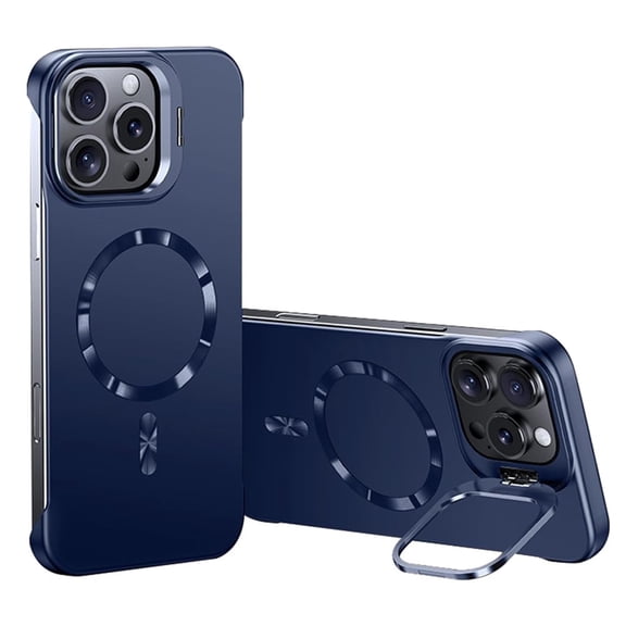 Case For IPhone 17 Pro Max/17 Pro/17 Air/17, Frosted Frameless Slim Cover Camera Protection Stand Shell Magnetic Anti-fingerprint Case