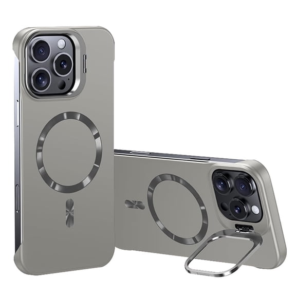Case For IPhone 17 Pro Max/17 Pro/17 Air/17, Frosted Frameless Slim Cover Camera Protection Stand Shell Magnetic Anti-fingerprint Case