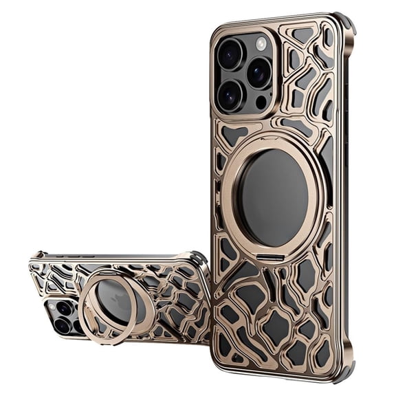 Case For IPhone 17 Pro Max/17 Pro/17 Air/17, Metal Shell With Gaming Cooling Wireless Charging Holder Cover