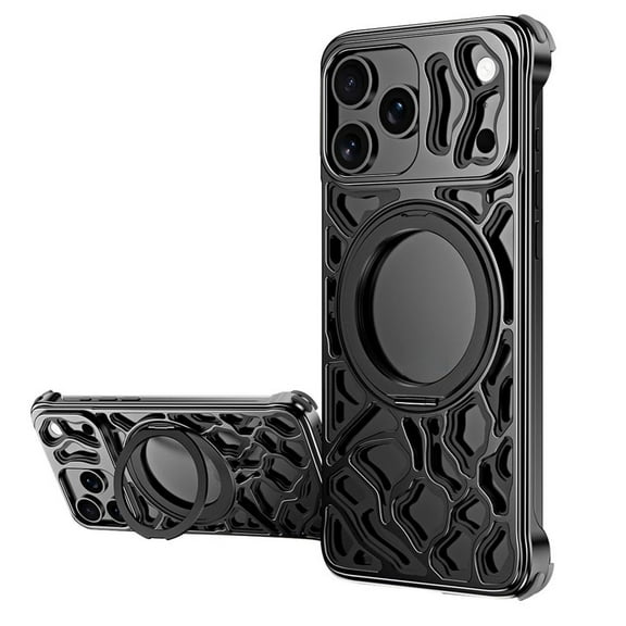 Case For IPhone 17 Pro Max/17 Pro/17 Air/17, Metal Shell With Gaming Cooling Wireless Charging Holder Cover