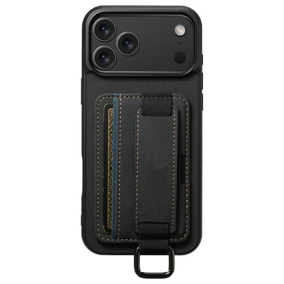Case For IPhone 17 Pro Max/17 Pro/17 Air/17, Non-Slip PU Leather Cover With Card Slot Wristlet Holder Shell