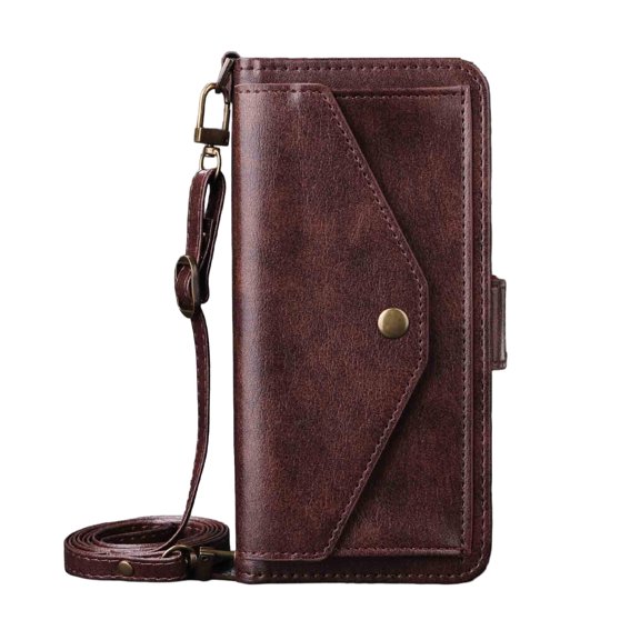 Case For IPhone 17 Pro Max/17 Pro/17 Air/17, PU Leather Shell Adjustable Detachable Lanyard Card Insertion Kickstand Cover