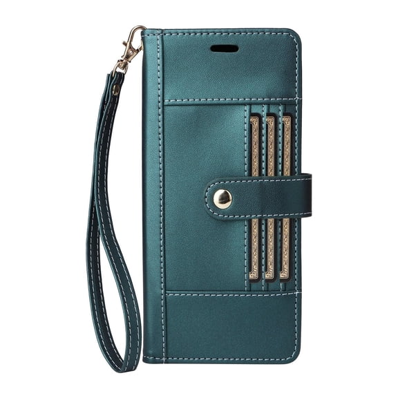 Case For IPhone 17 Pro Max/17 Pro/17 Air/17, PU Leather Shell With Scratch-Resistant Card Slot Wristlet Holder Cover