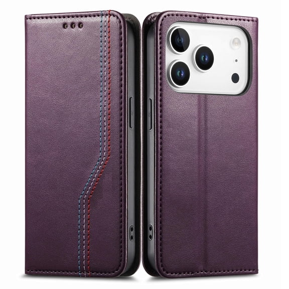 Case For IPhone 17 Pro Max/17 Pro/17 Air/17, Wallet Flap Shell With Wristlet Magnetic Snap Bracket Cover