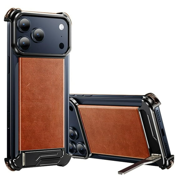 Case For IPhone 17 Pro Max/17 Pro, Metal Frameless Case Magnetic Stand Cover Hollowing Heat Dissipation Shell