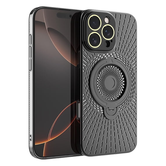 Case For Iphone 16 Pro Max/16 Pro/16/16 Plus, Hollowing Heat Dissipating Cover Shockproof Magnetic Case Kickstand Slim Shell