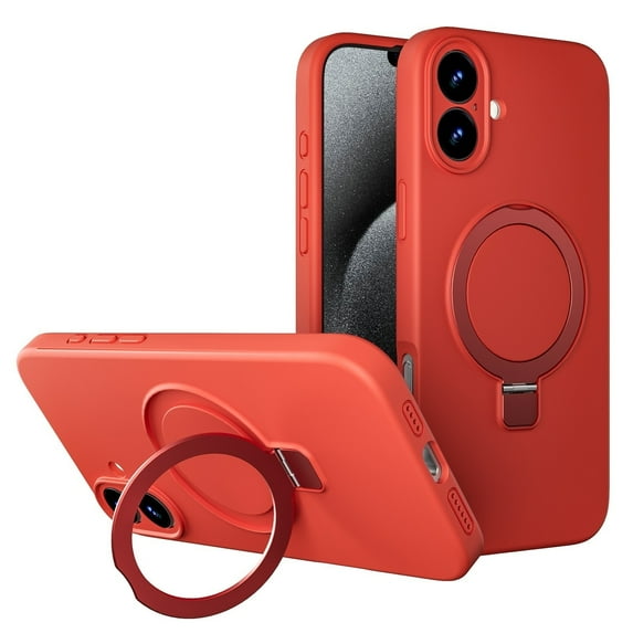 Case For Iphone 16 Pro Max/16 Pro/16 Plus/16, Magnetic Rotating Stand Phone Shell All Inclusive Lens Protection Anti Slip Cover