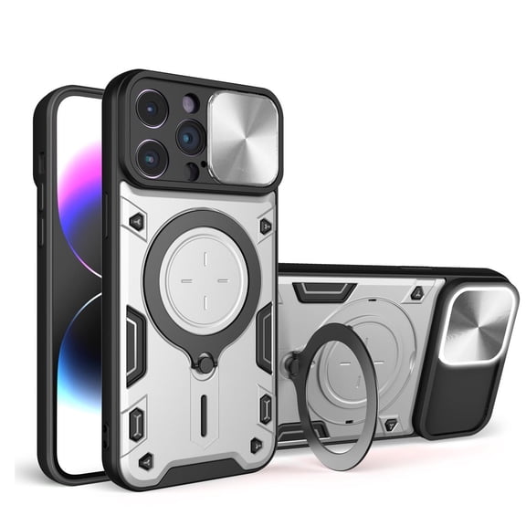 Case For Iphone 16 Pro Max/16 Pro/16 Plus/16, Magnetic Stand Phone Cover Push Window Anti-Fall Shell