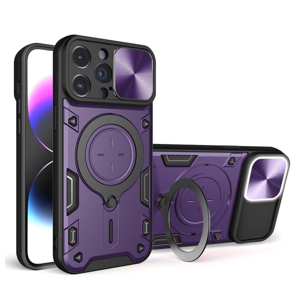 Case For Iphone 16 Pro Max/16 Pro/16 Plus/16, Magnetic Stand Phone Cover Push Window Anti-Fall Shell