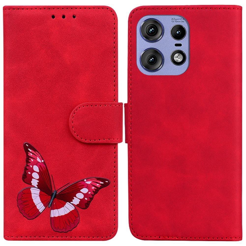 Case For Motorola Edge 50 Pro 5G Card Slots Wallet Flip Folio Cover Butterfly Color Printed