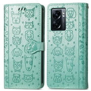 Case for OPPO A77 Cartoon Animals Leather Case Flip Cover Short Strap Shockproof
