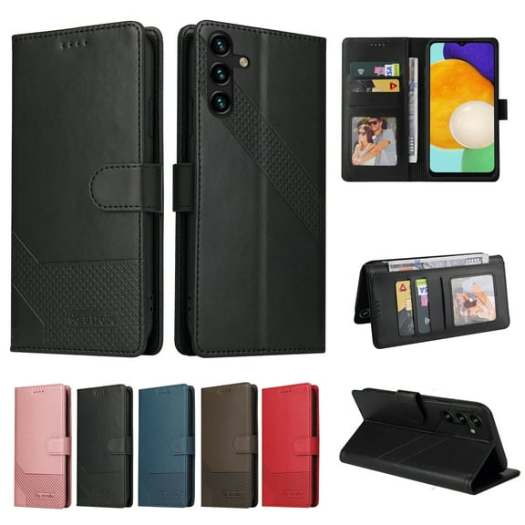Case For Samsung Galaxy A13 5G,Premium PU Magnetic Flip Stand Protective Kickstand Credit Card Holder Cash Pocket Wallet Shockproof Phone Cover For Samsung Galaxy A13 5G,Black