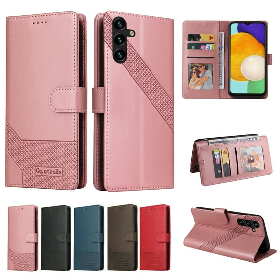 Case For Samsung Galaxy A13 5G,Premium PU Magnetic Flip Stand Protective Kickstand Credit Card Holder Cash Pocket Wallet Shockproof Phone Cover For Samsung Galaxy A13 5G,Rosegold