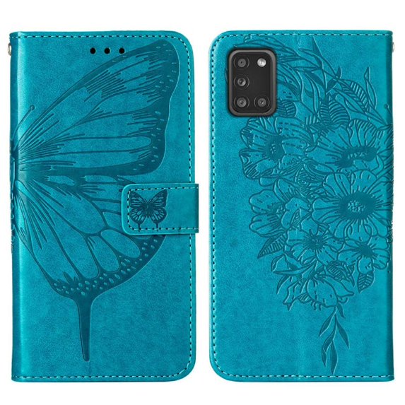 Case for Samsung Galaxy A21S Embossing Butterfly Premium Leather Magnetic Flip Cover