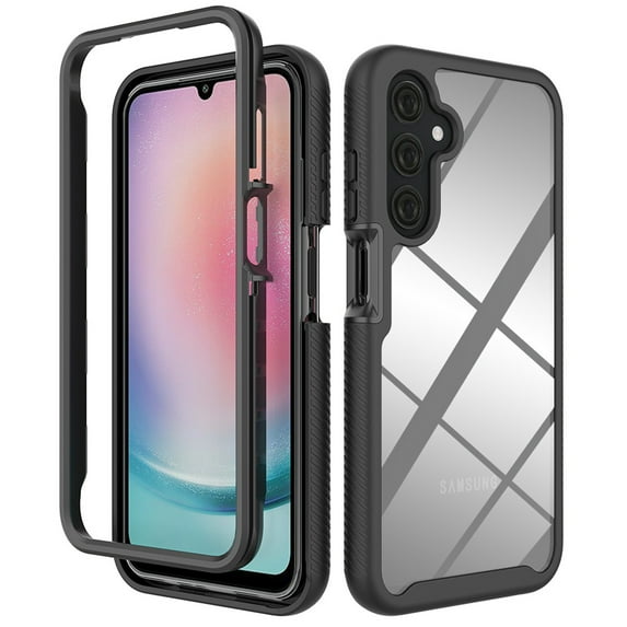 Case For Samsung Galaxy A25,Decase Clear Case Dual Layer Military Grade Shockproof Phone Cover Soft Bumper Anti-Scratch Shell for Galaxy A25 - Black