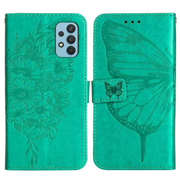 Case for Samsung Galaxy A32 4G Embossing Butterfly Magnetic Premium Leather Flip Cover