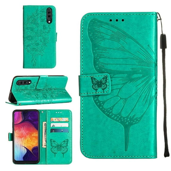 Case for Samsung Galaxy A50/A30S/A50S Magnetic Embossing Butterfly Flip Cover Premium Leather